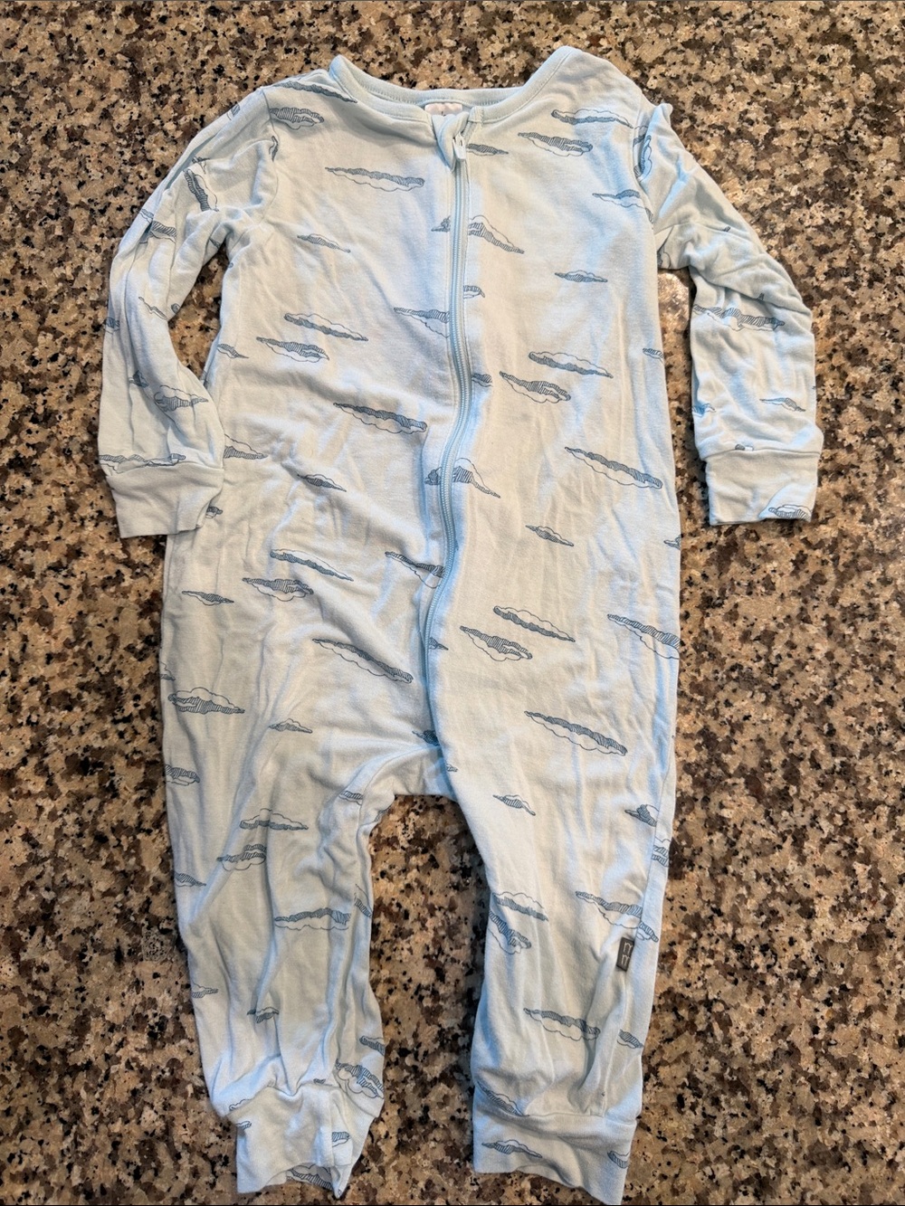 Modern Moments Light Blue Cloud Print Baby Sleeper 12M